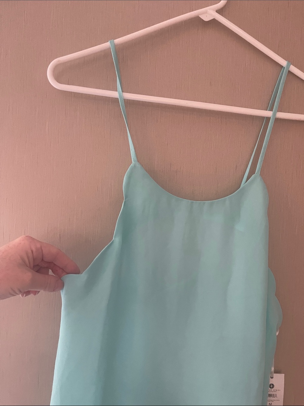 Lauren James NWT medium daisy scallop strappy back dress ocean palm Aqua - Picture 6 of 8